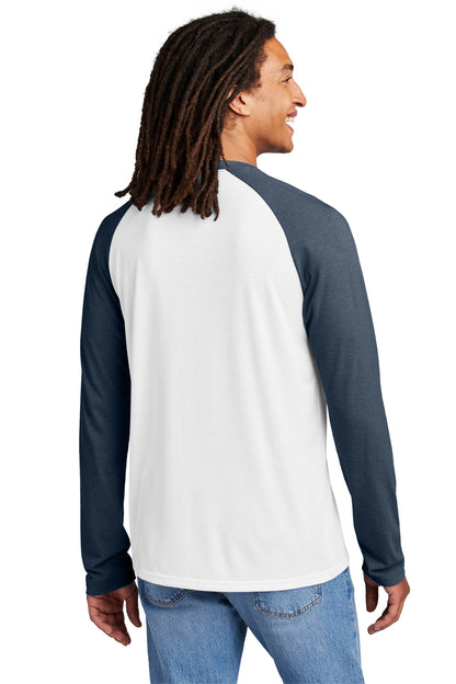 Custom Embroidered Allmade Unisex Tri-Blend Long Sleeve Colorblock Raglan AL6009,Rebel Blue/ Bright White