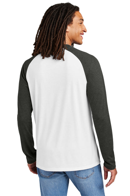 Custom Embroidered Allmade Unisex Tri-Blend Long Sleeve Colorblock Raglan AL6009,Space Black/ Bright White