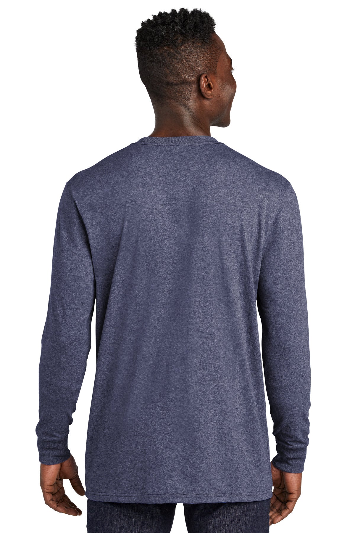 Custom Embroidered Allmade Unisex Long Sleeve Recycled Blend Tee AL6204,Salvaged Navy Heather