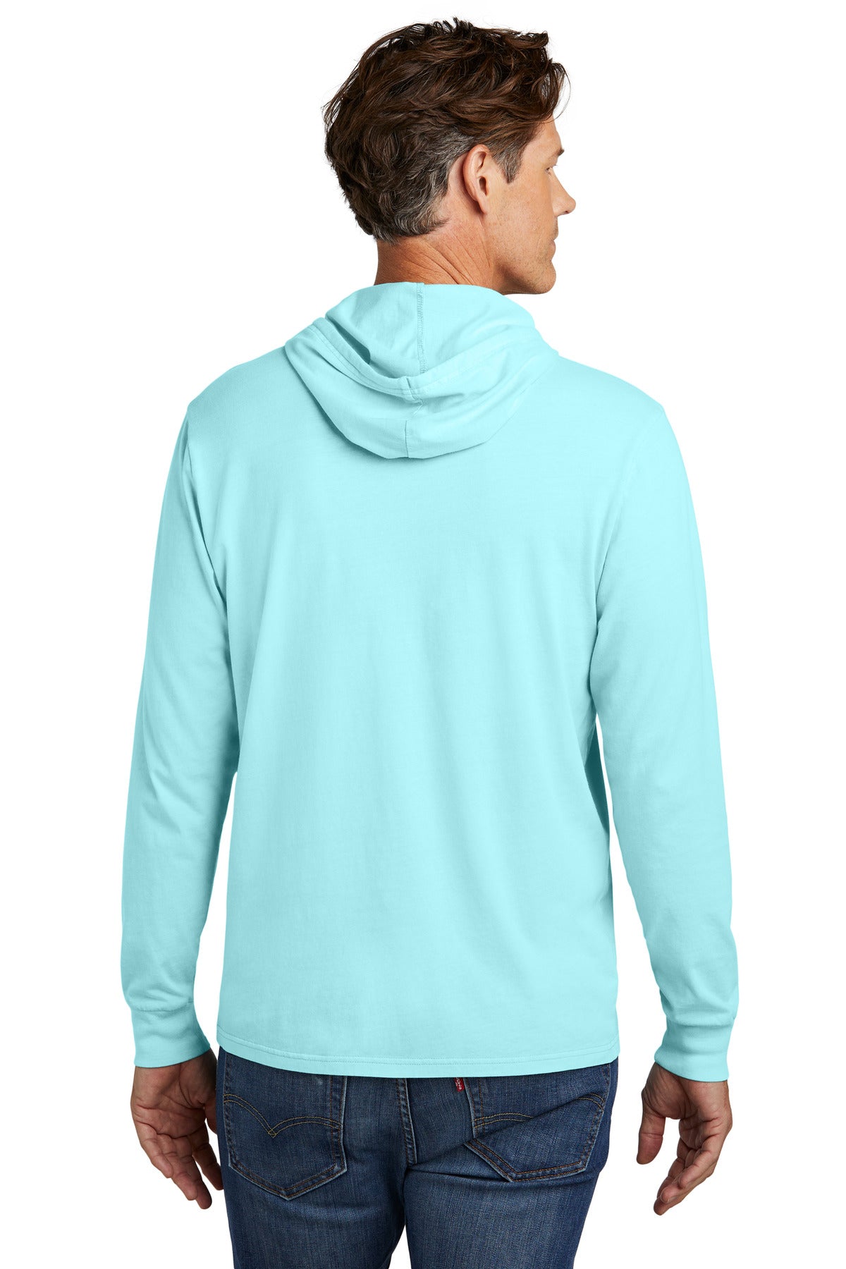 Custom Embroidered Allmade Unisex Mineral Dye Organic Cotton Hoodie Tee AL6305,Saltwater Blue
