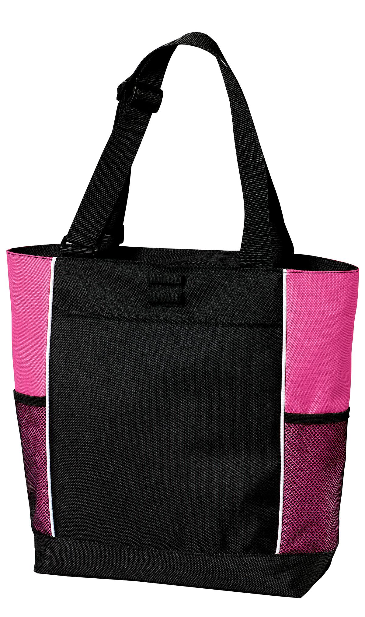 Custom Embroidered Port Authority Bags in Black/ Tropical Pink