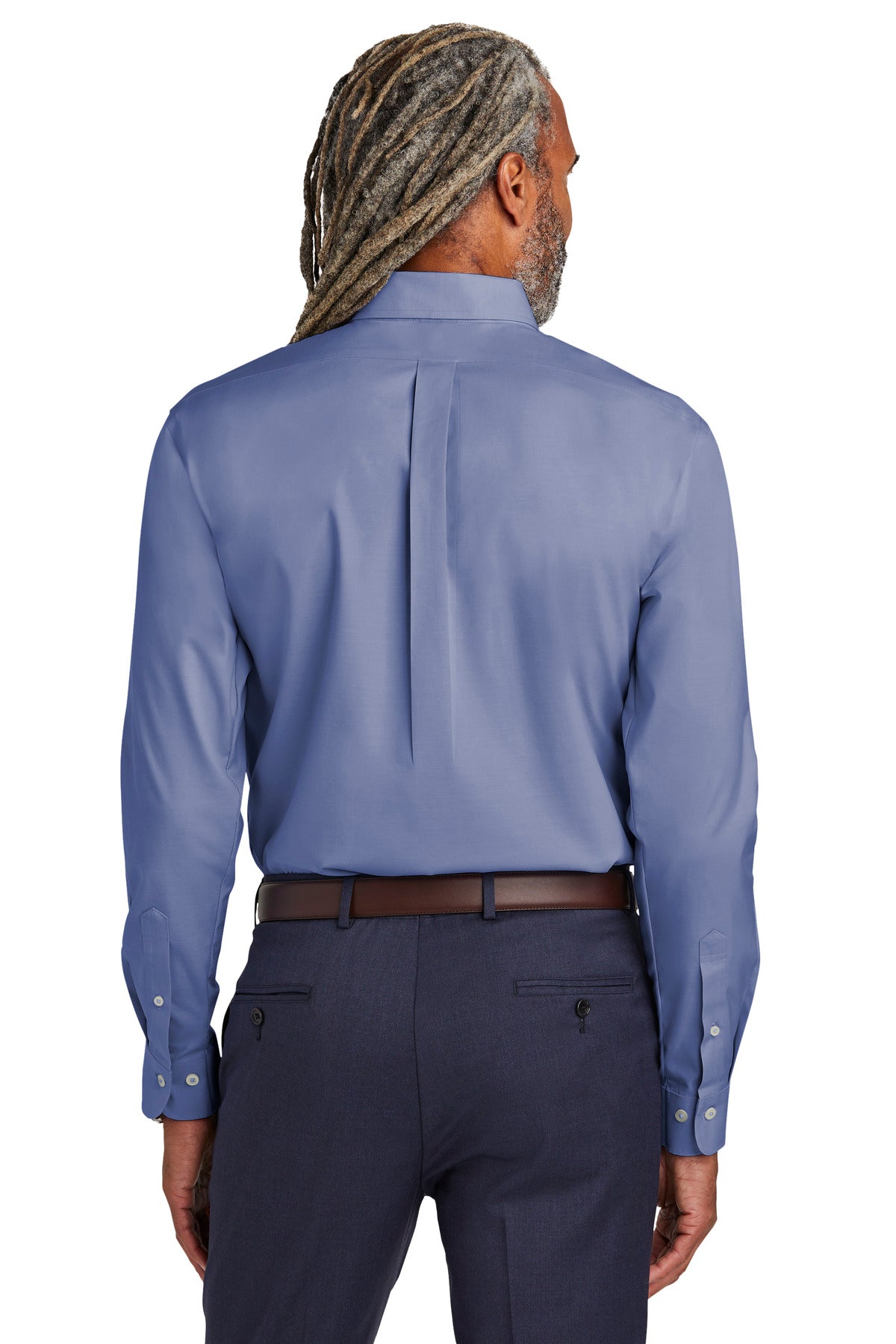 Custom Embroidered Brooks Brothers Wrinkle-Free Stretch Pinpoint Shirt BB18000,Cobalt Blue
