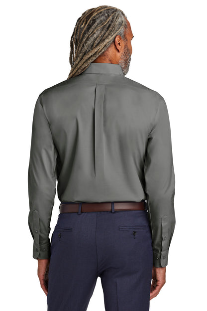 Custom Embroidered Brooks Brothers Wrinkle-Free Stretch Pinpoint Shirt BB18000,Deep Black