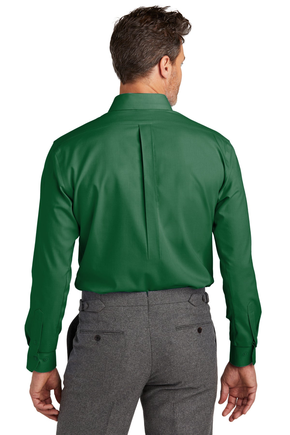 Custom Embroidered Brooks Brothers Wrinkle-Free Stretch Nailhead Shirt BB18002,Club Green