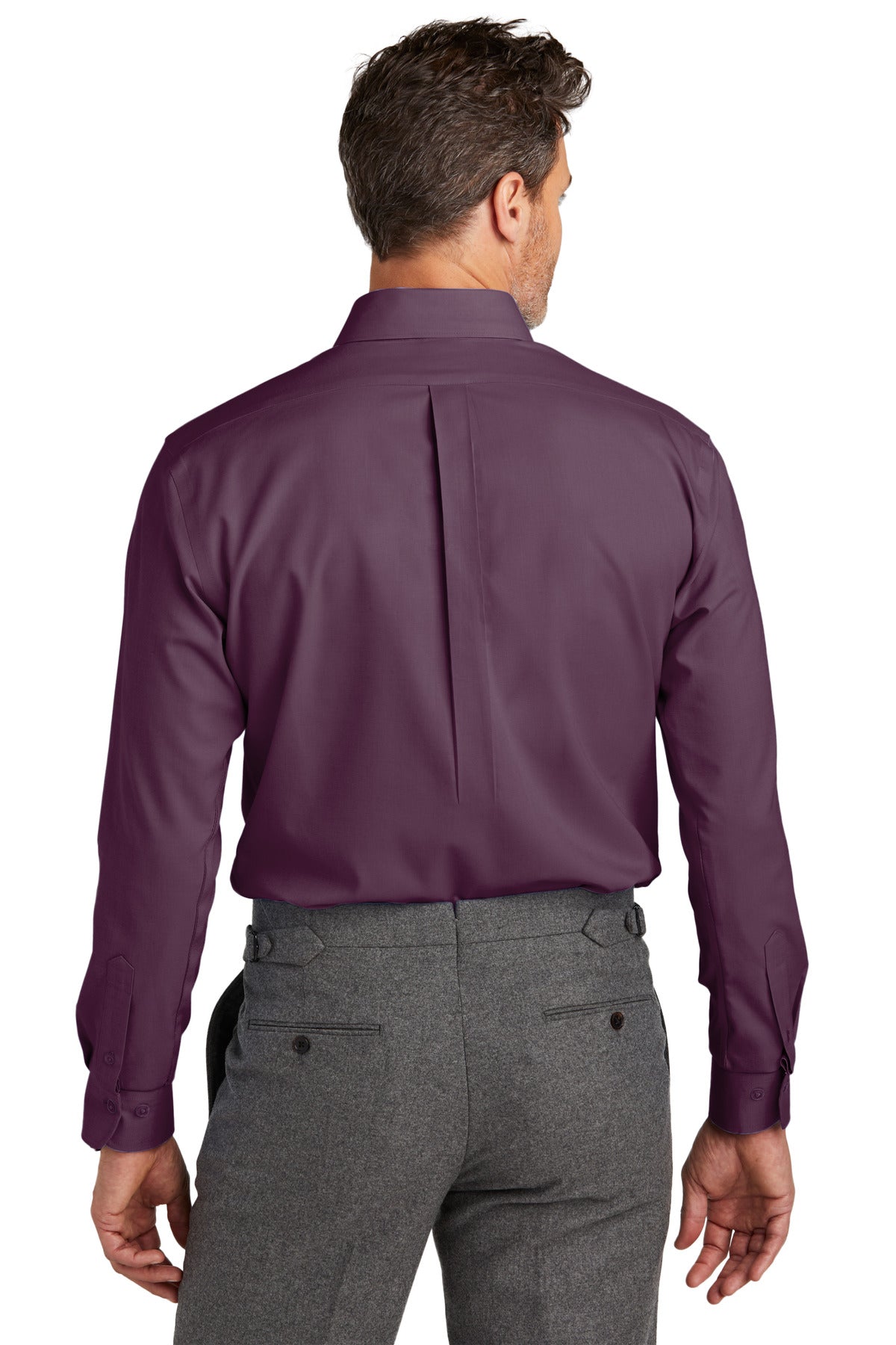 Custom Embroidered Brooks Brothers Wrinkle-Free Stretch Nailhead Shirt BB18002,Navy Blazer/ Vintage Port