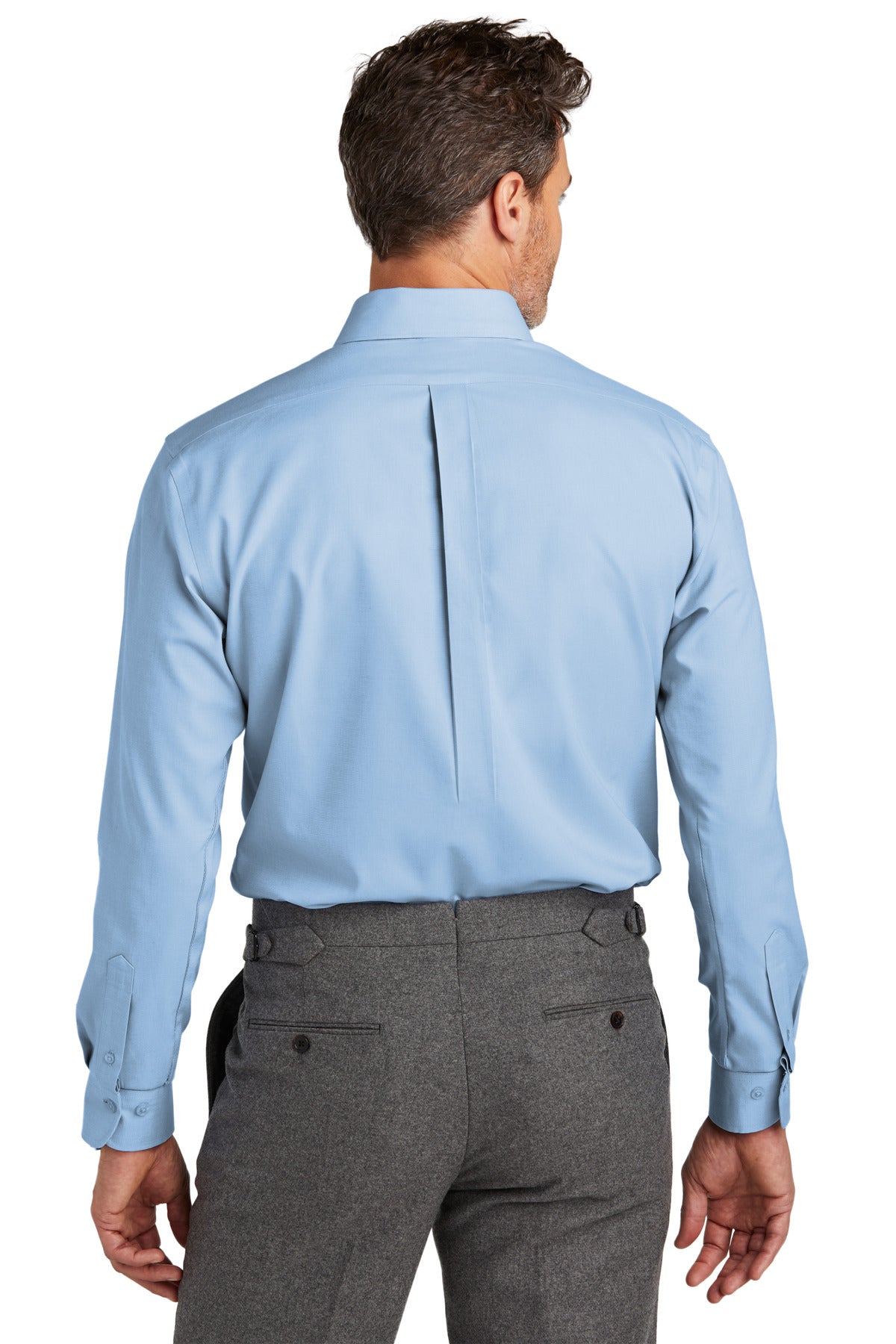 Custom Embroidered Brooks Brothers Wrinkle-Free Stretch Nailhead Shirt BB18002,Newport Blue