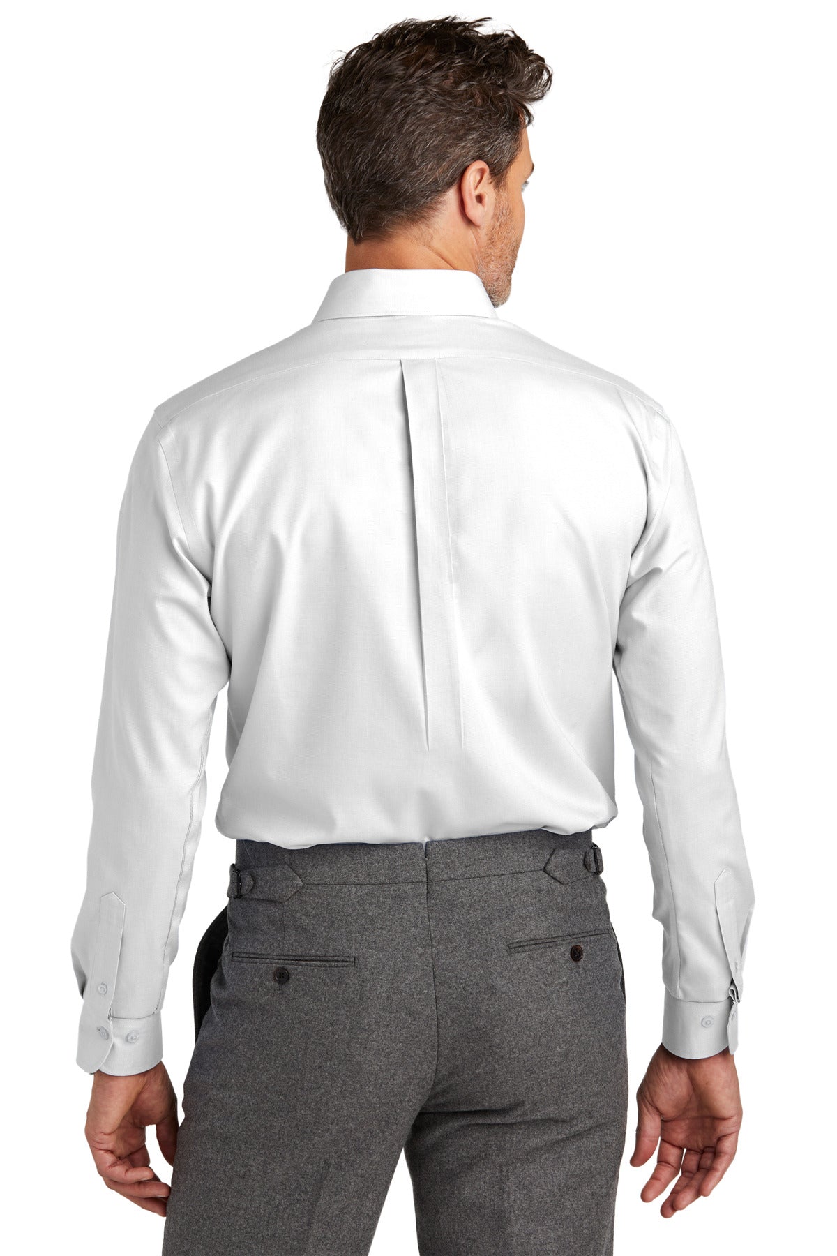 Custom Embroidered Brooks Brothers Wrinkle-Free Stretch Nailhead Shirt BB18002,White