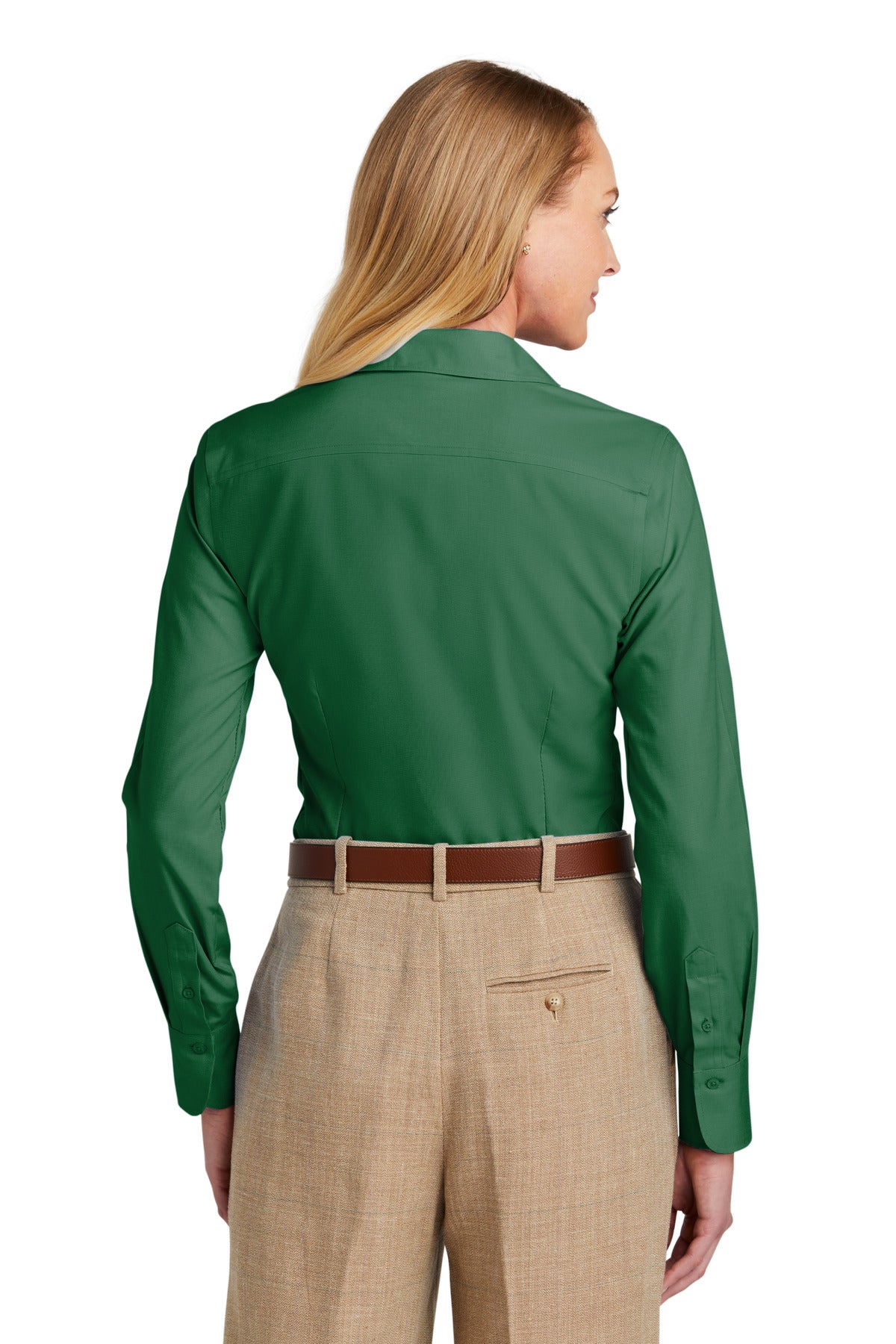 Custom Embroidered Brooks Brothers Women's Wrinkle-Free Stretch Nailhead Shirt BB18003,Club Green