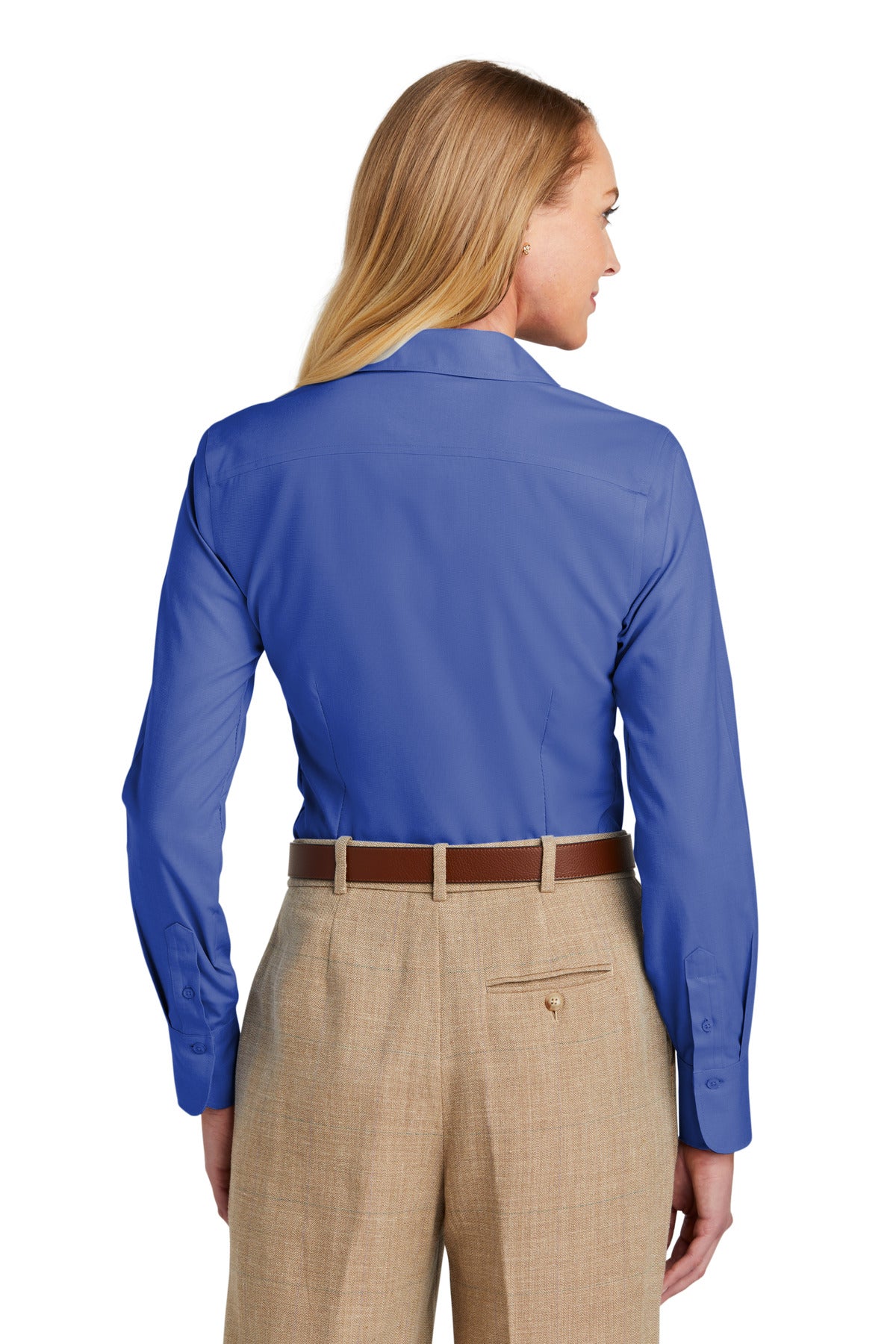 Custom Embroidered Brooks Brothers Women's Wrinkle-Free Stretch Nailhead Shirt BB18003,Cobalt Blue