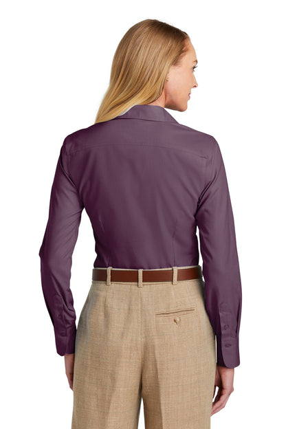 Custom Embroidered Brooks Brothers Women's Wrinkle-Free Stretch Nailhead Shirt BB18003,Navy Blazer/ Vintage Port