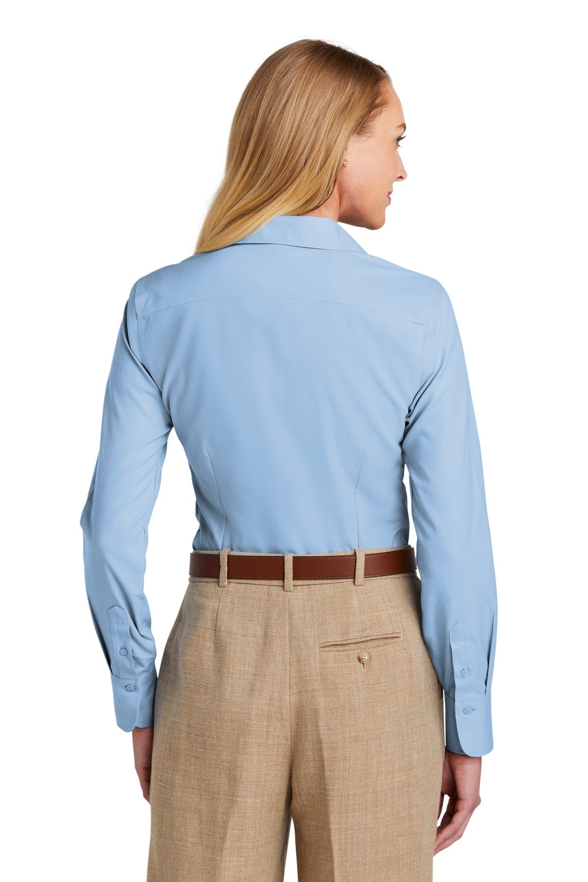 Custom Embroidered Brooks Brothers Women's Wrinkle-Free Stretch Nailhead Shirt BB18003,Newport Blue