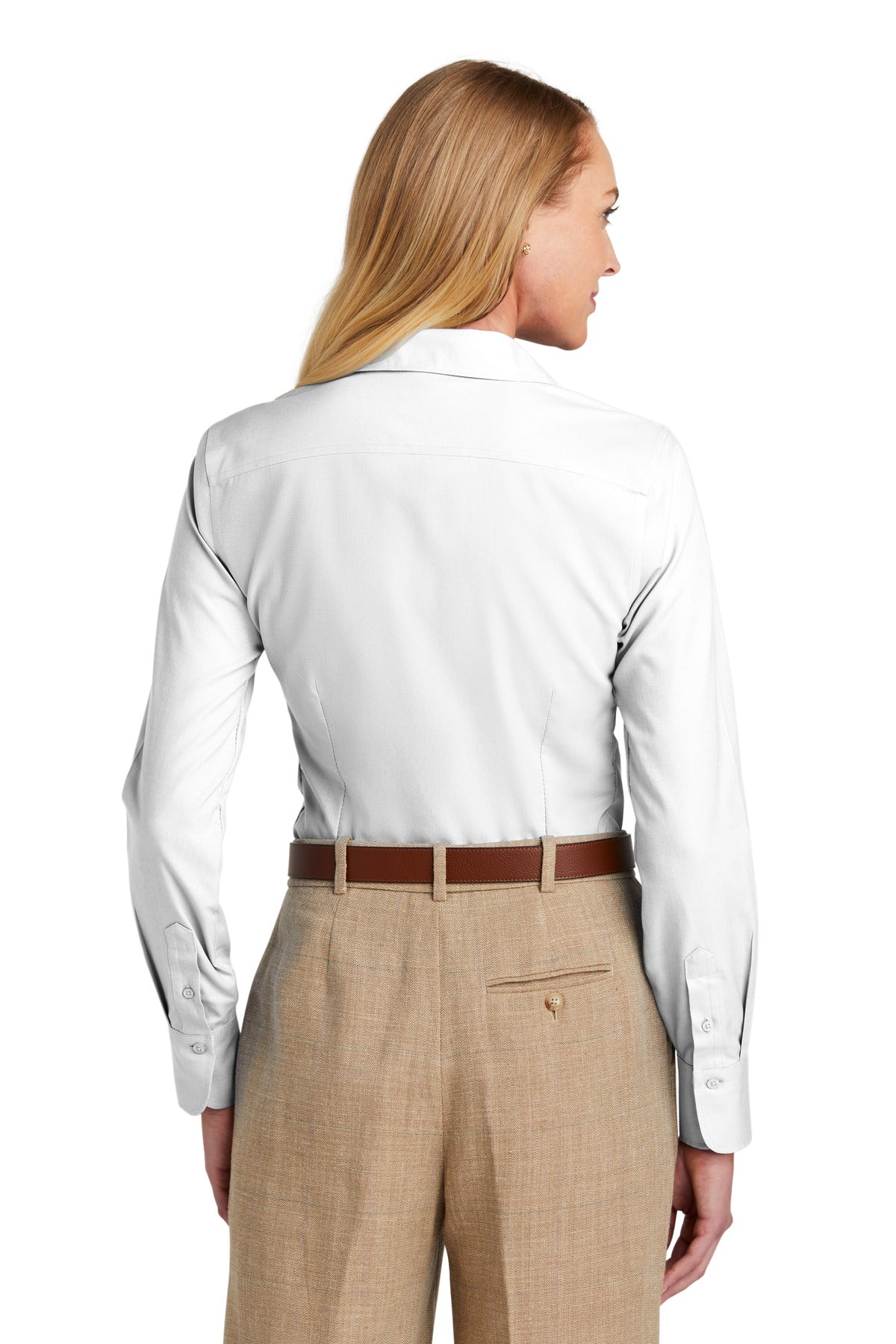 Custom Embroidered Brooks Brothers Women's Wrinkle-Free Stretch Nailhead Shirt BB18003,White