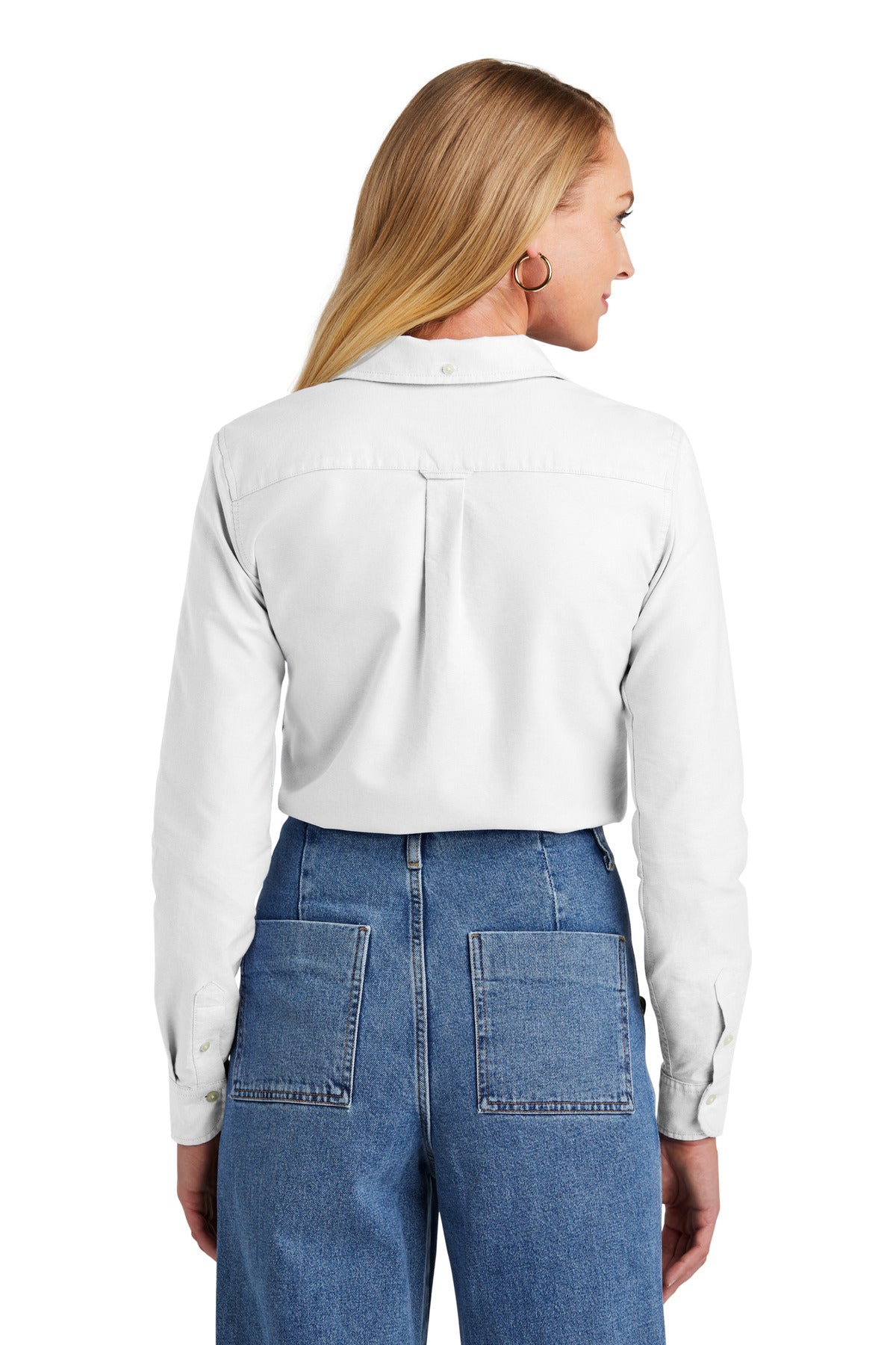Custom Embroidered Brooks Brothers Women's Casual Oxford Cloth Shirt BB18005,White