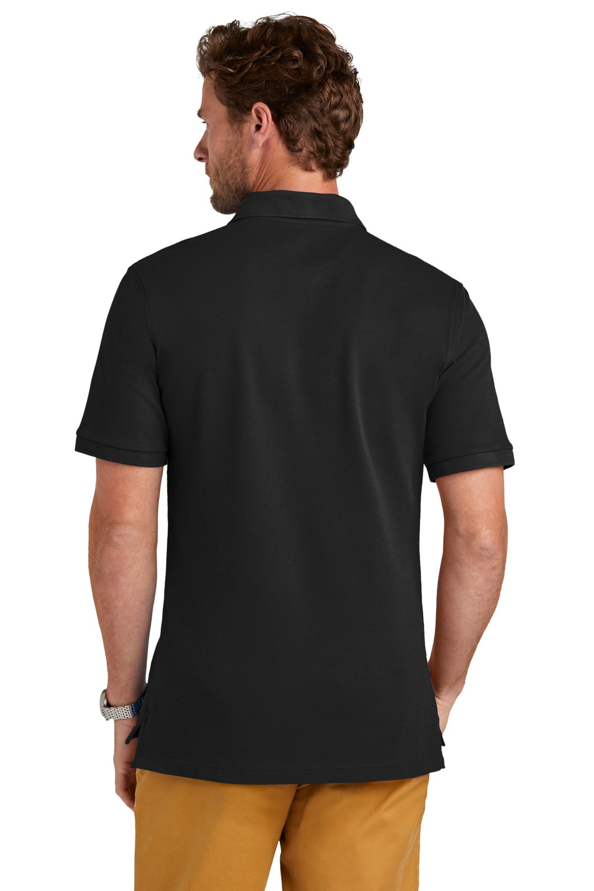 Custom Embroidered Brooks Brothers Pima Cotton Pique Polo BB18200,Deep Black
