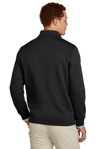 Custom Embroidered Brooks Brothers Double-Knit 1/4-Zip BB18206,Deep Black