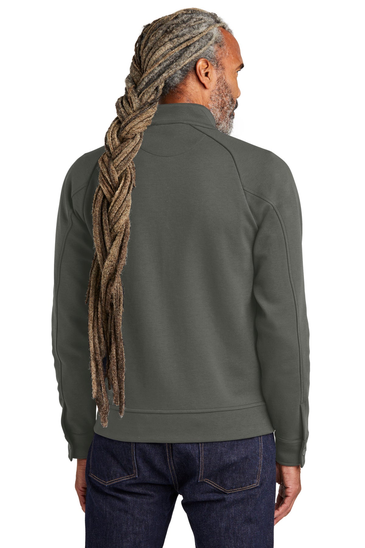 Custom Embroidered Brooks Brothers Double-Knit Full-Zip BB18210,Windsor Grey