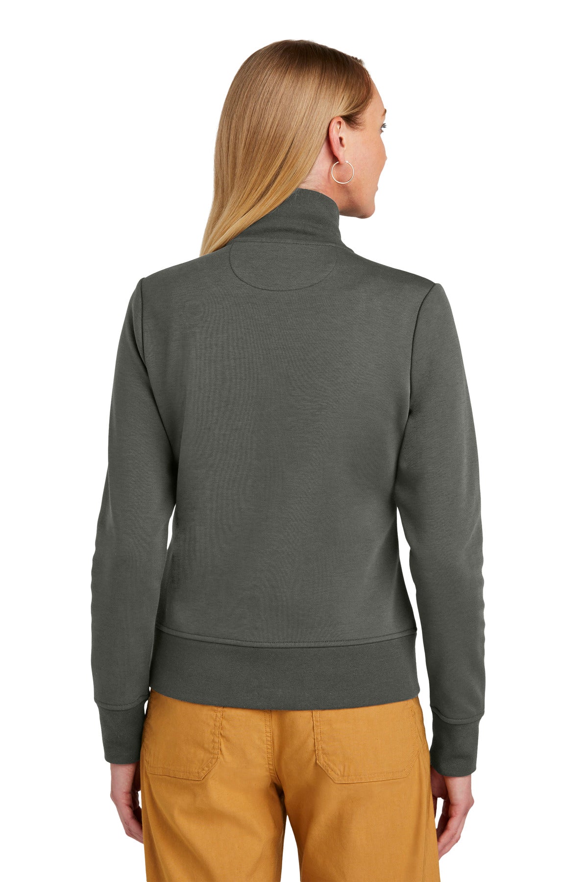 Custom Embroidered Brooks Brothers Women's Double-Knit Full-Zip BB18211,Windsor Grey