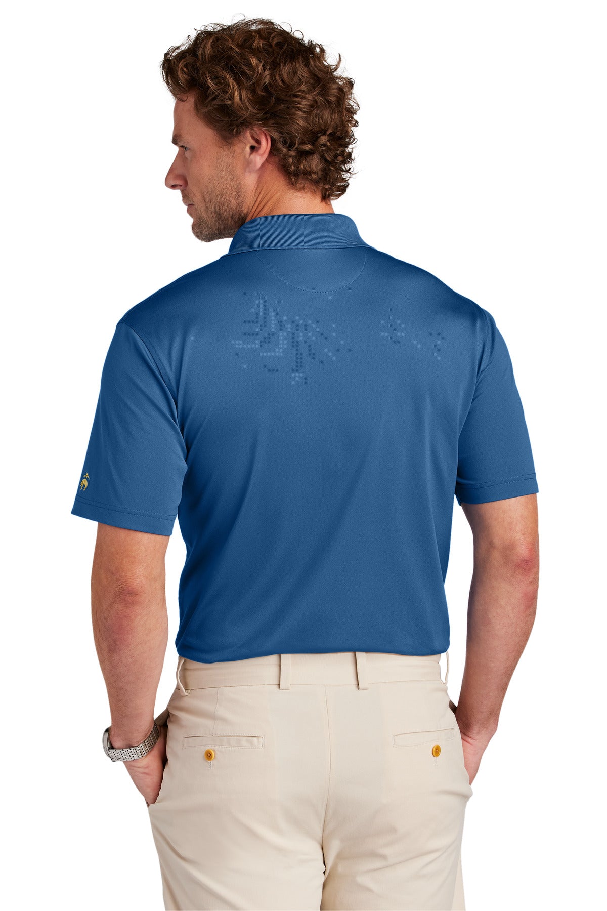 Custom Embroidered Brooks Brothers Mesh Pique Performance Polo BB18220,Charter Blue