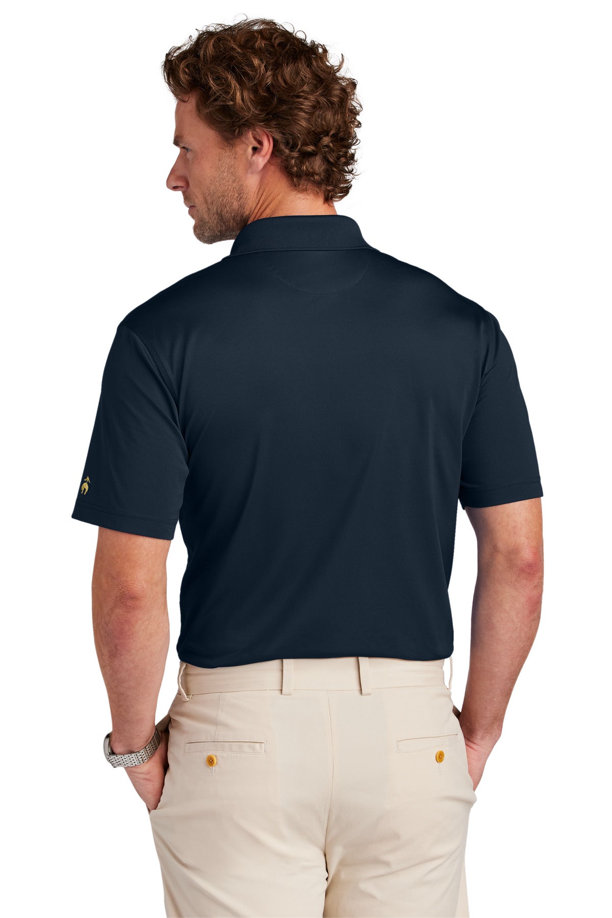 Custom Embroidered Brooks Brothers Mesh Pique Performance Polo BB18220,Navy Blazer