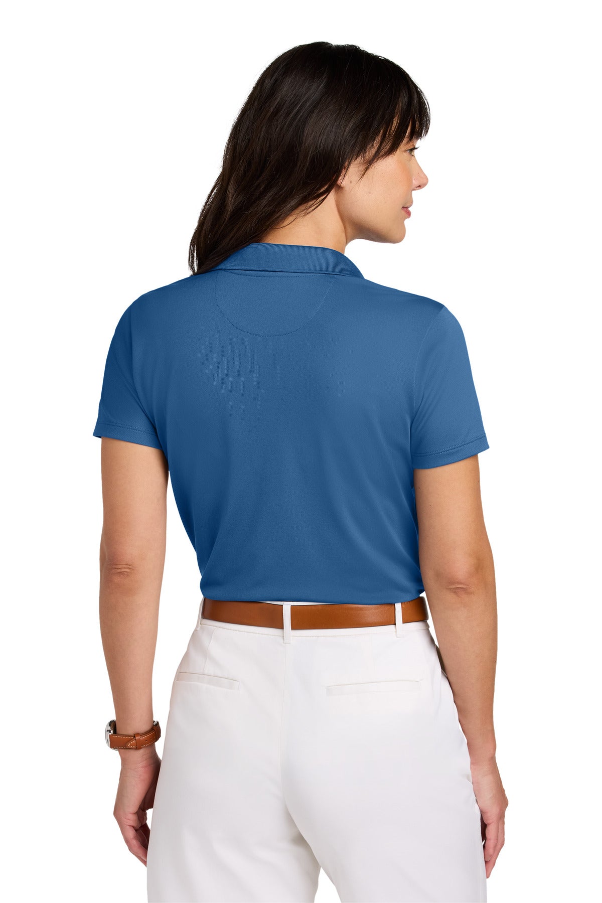 Custom Embroidered Brooks Brothers Women's Mesh Pique Performance Polo BB18221,Charter Blue