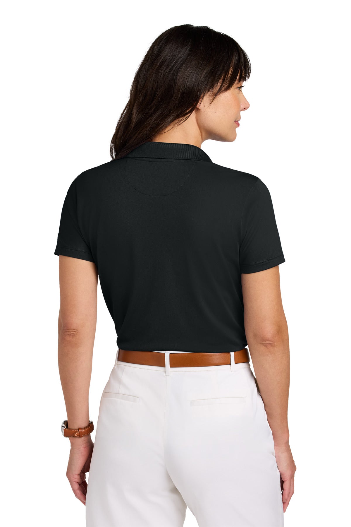 Custom Embroidered Brooks Brothers Women's Mesh Pique Performance Polo BB18221,Deep Black