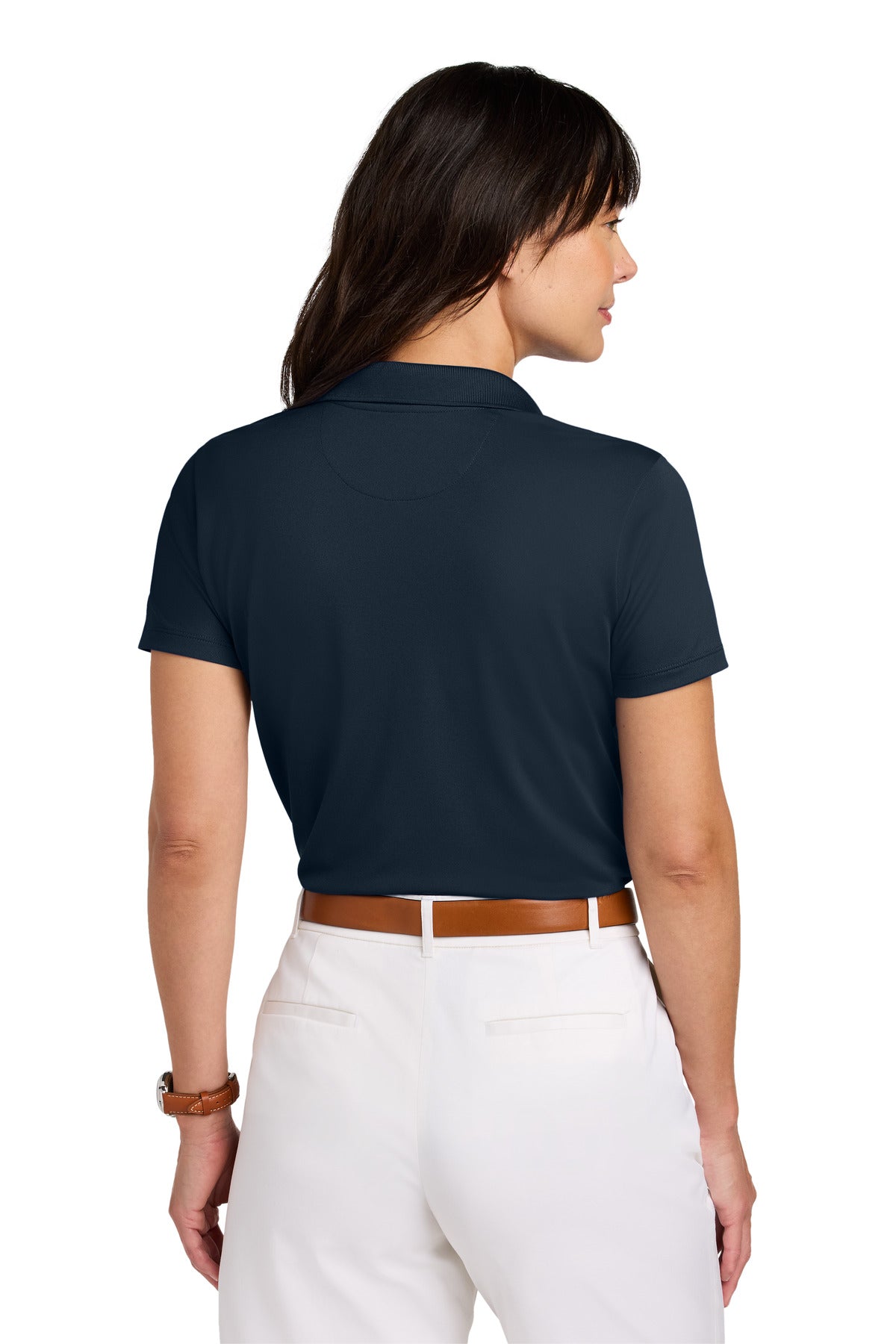 Custom Embroidered Brooks Brothers Women's Mesh Pique Performance Polo BB18221,Navy Blazer