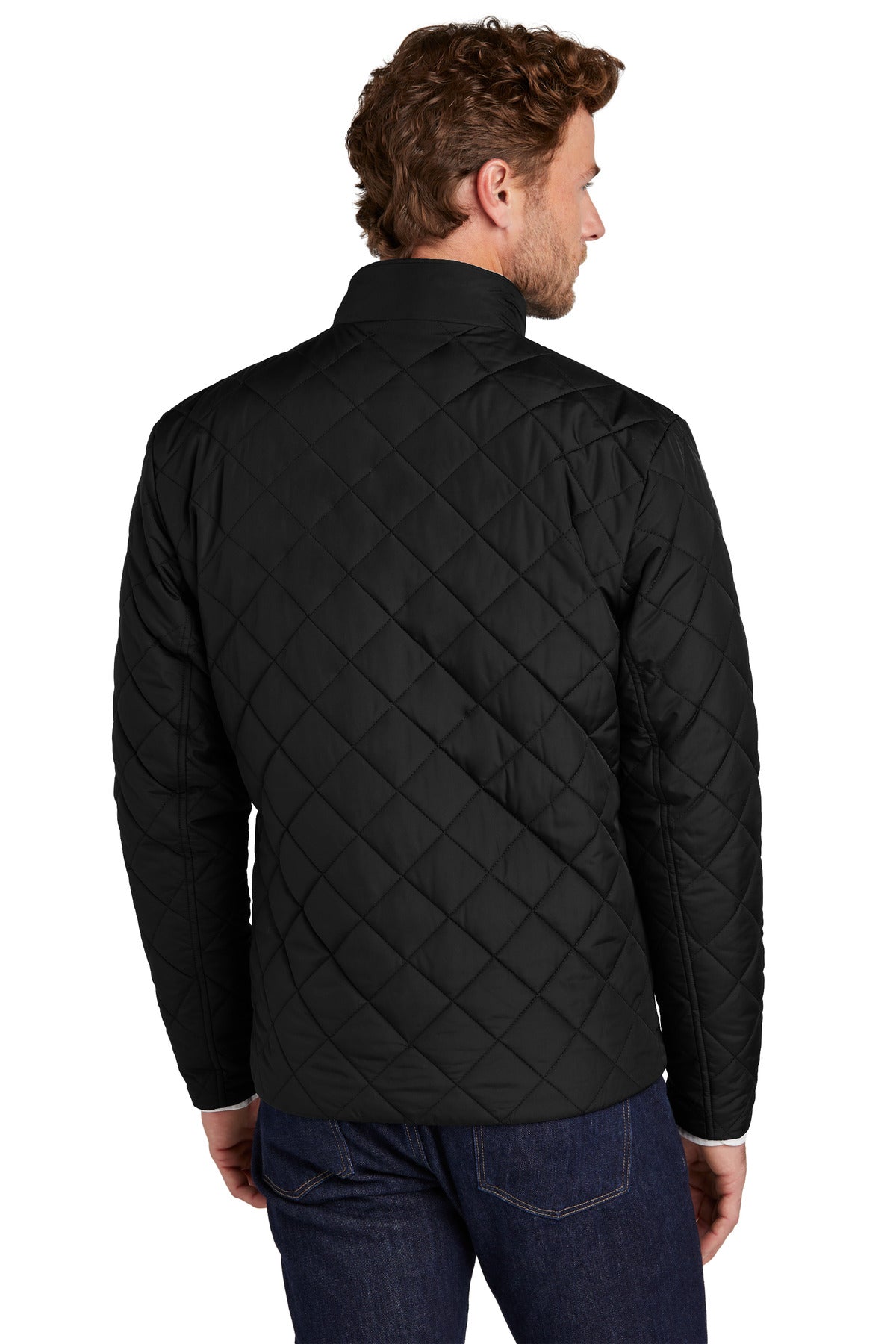 Custom Embroidered Brooks Brothers Quilted Jacket BB18600,Deep Black