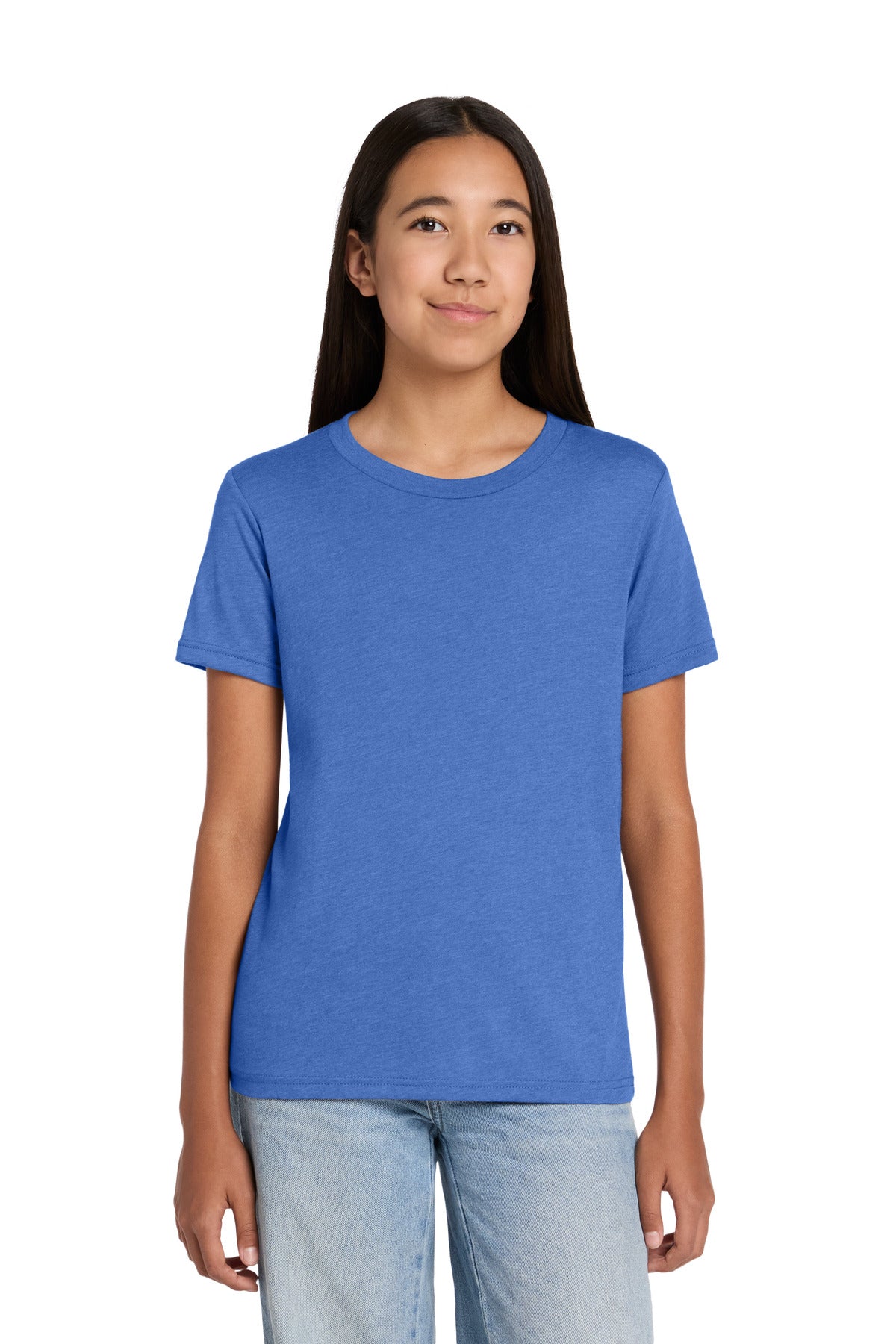 Custom Embroidered Bella + Canvas T-Shirts  in Heather Columbia Blue