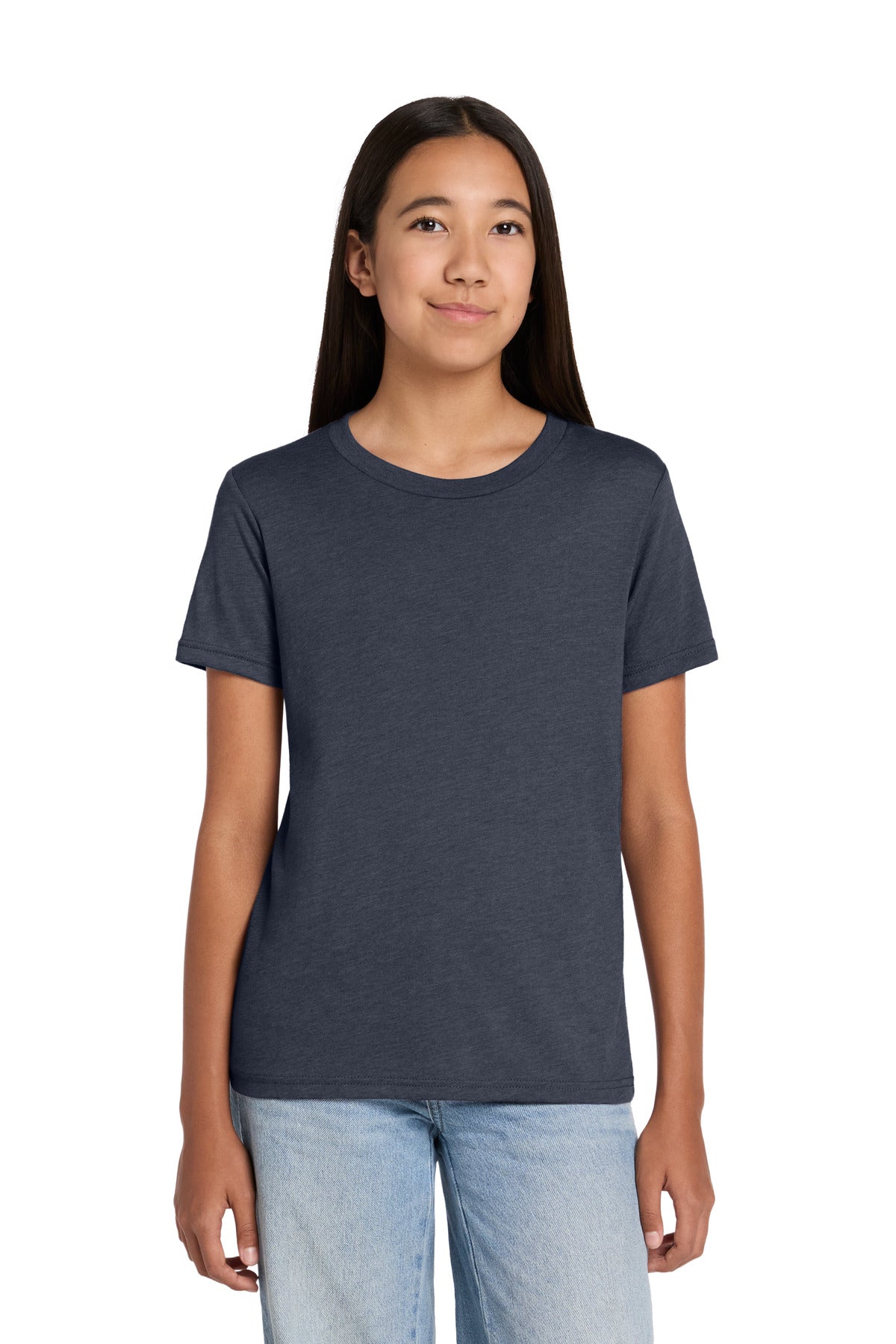 Custom Embroidered Bella + Canvas T-Shirts  in Heather Navy