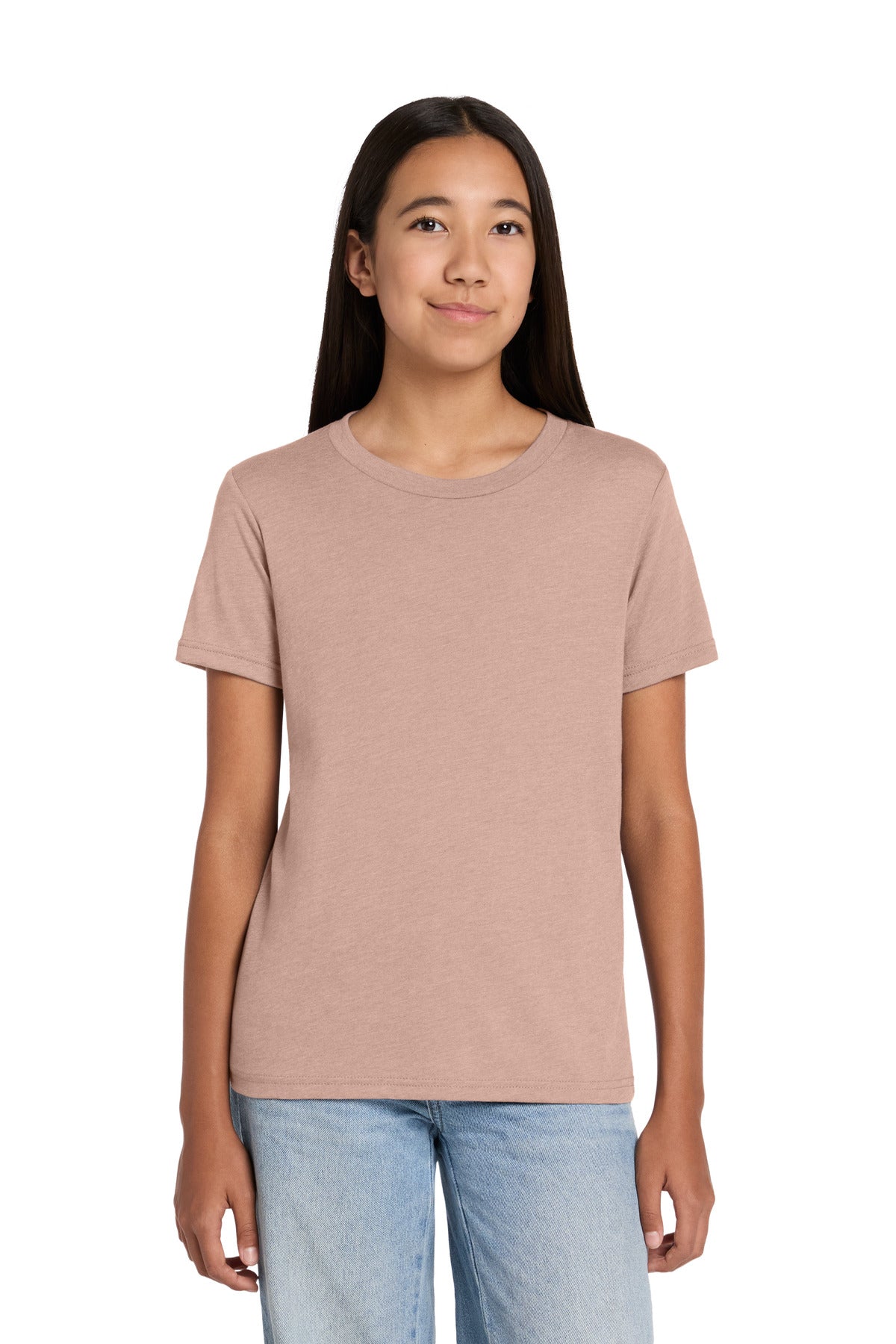 Custom Embroidered Bella + Canvas T-Shirts  in Heather Peach