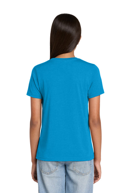 Custom Embroidered Bella + Canvas T-Shirts  in Neon Blue