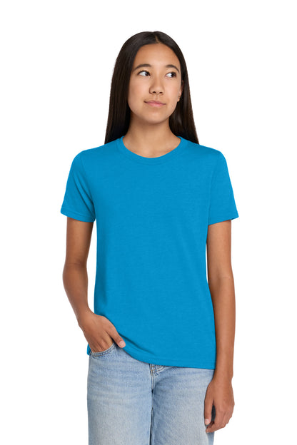 Custom Embroidered Bella + Canvas T-Shirts  in Neon Blue