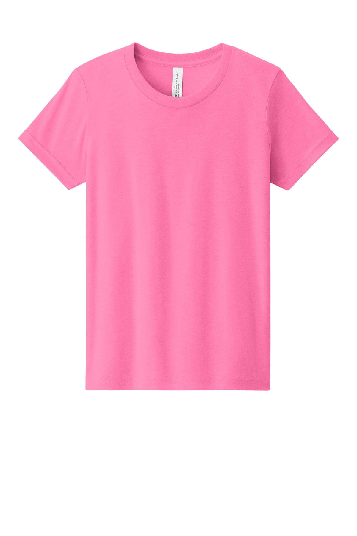 Custom Embroidered Bella + Canvas T-Shirts  in Neon Pink