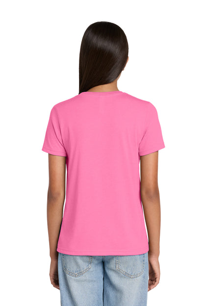 Custom Embroidered Bella + Canvas T-Shirts  in Neon Pink