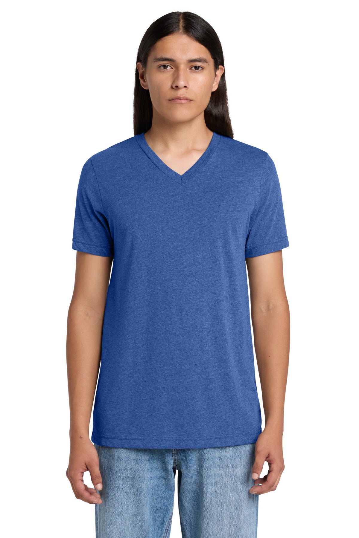Custom Embroidered Bella + Canvas T-Shirts  in Blue Triblend