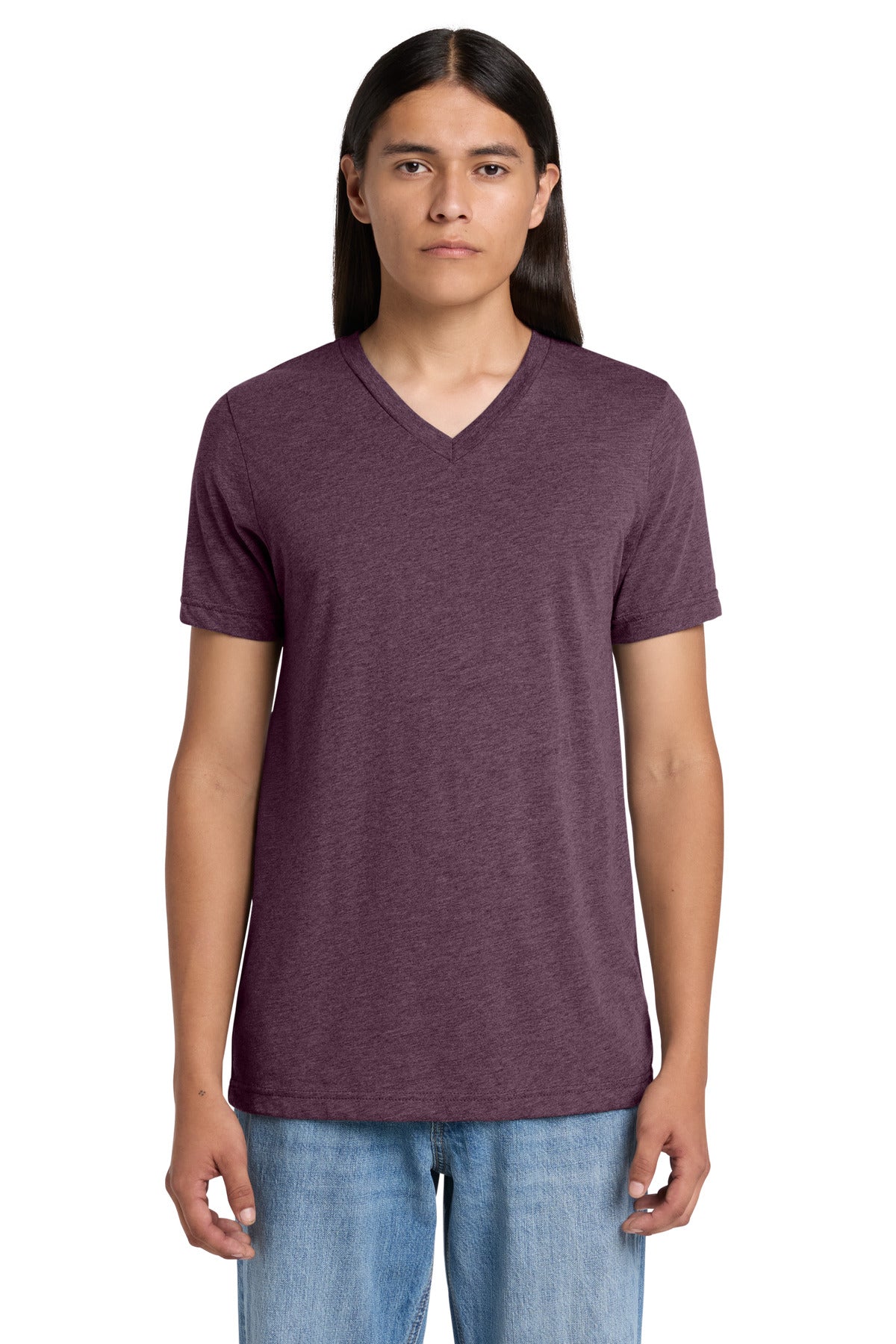 Custom Embroidered Bella + Canvas T-Shirts  in Maroon Triblend