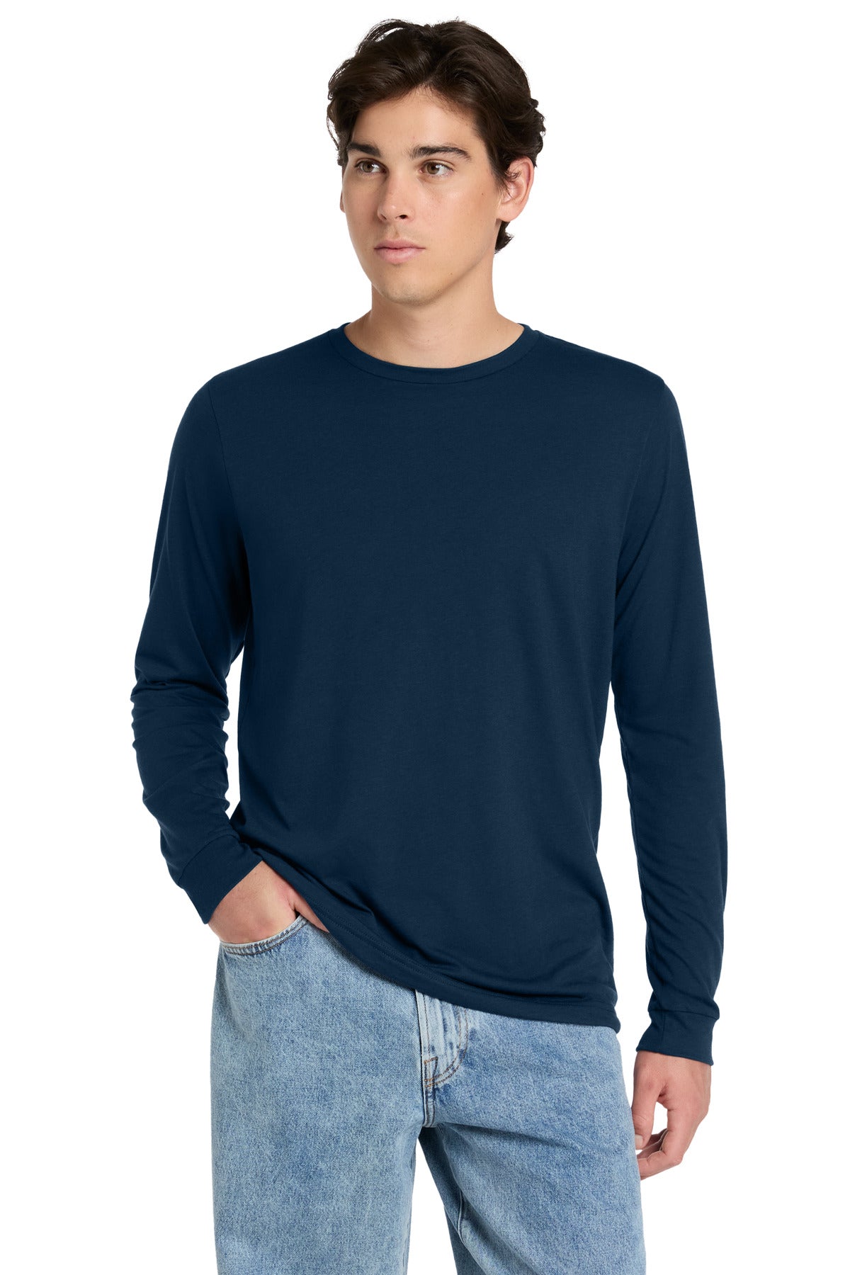 Custom Embroidered Bella + Canvas T-Shirts  in Solid Navy Triblend