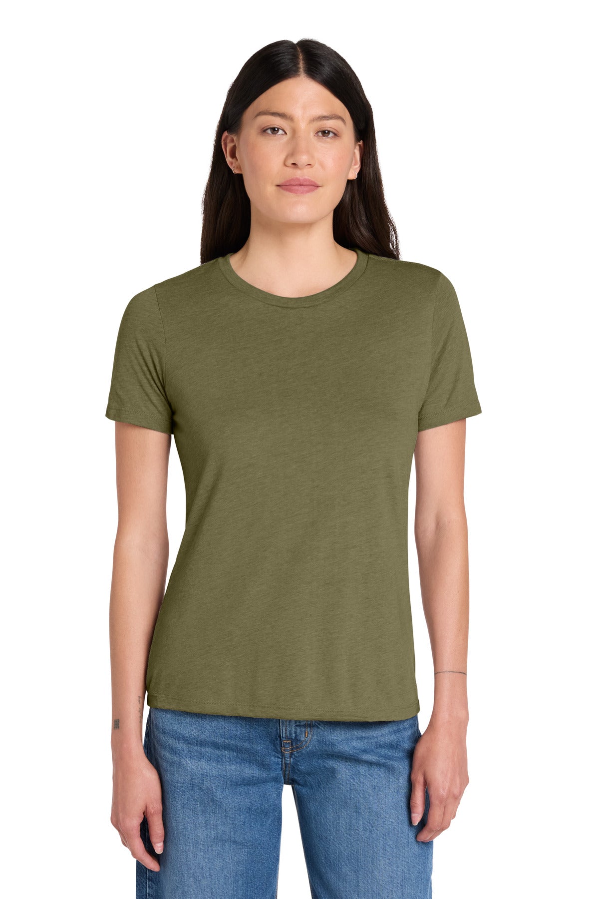 Custom Embroidered Bella + Canvas T-Shirts  in Olive Triblend