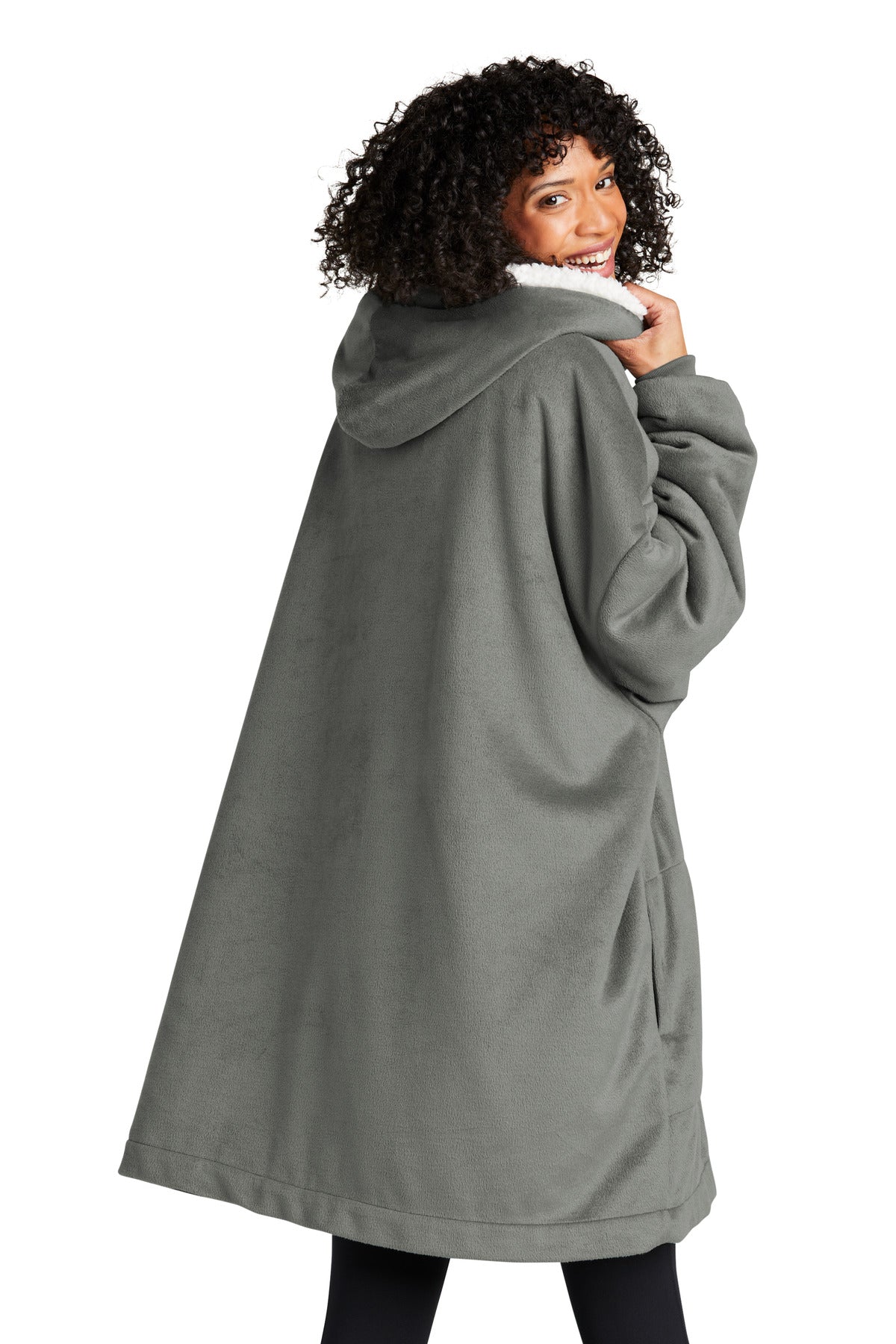 Custom Embroidered Port Authority Mountain Lodge Wearable Blanket BP41,Hearth Grey