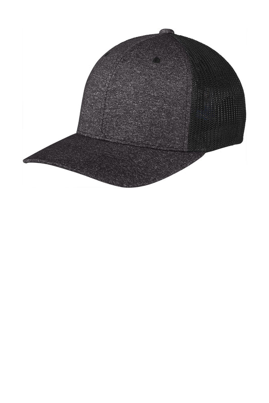 Custom Embroidered Port Authority Caps in Black/ Dark Charcoal Heather