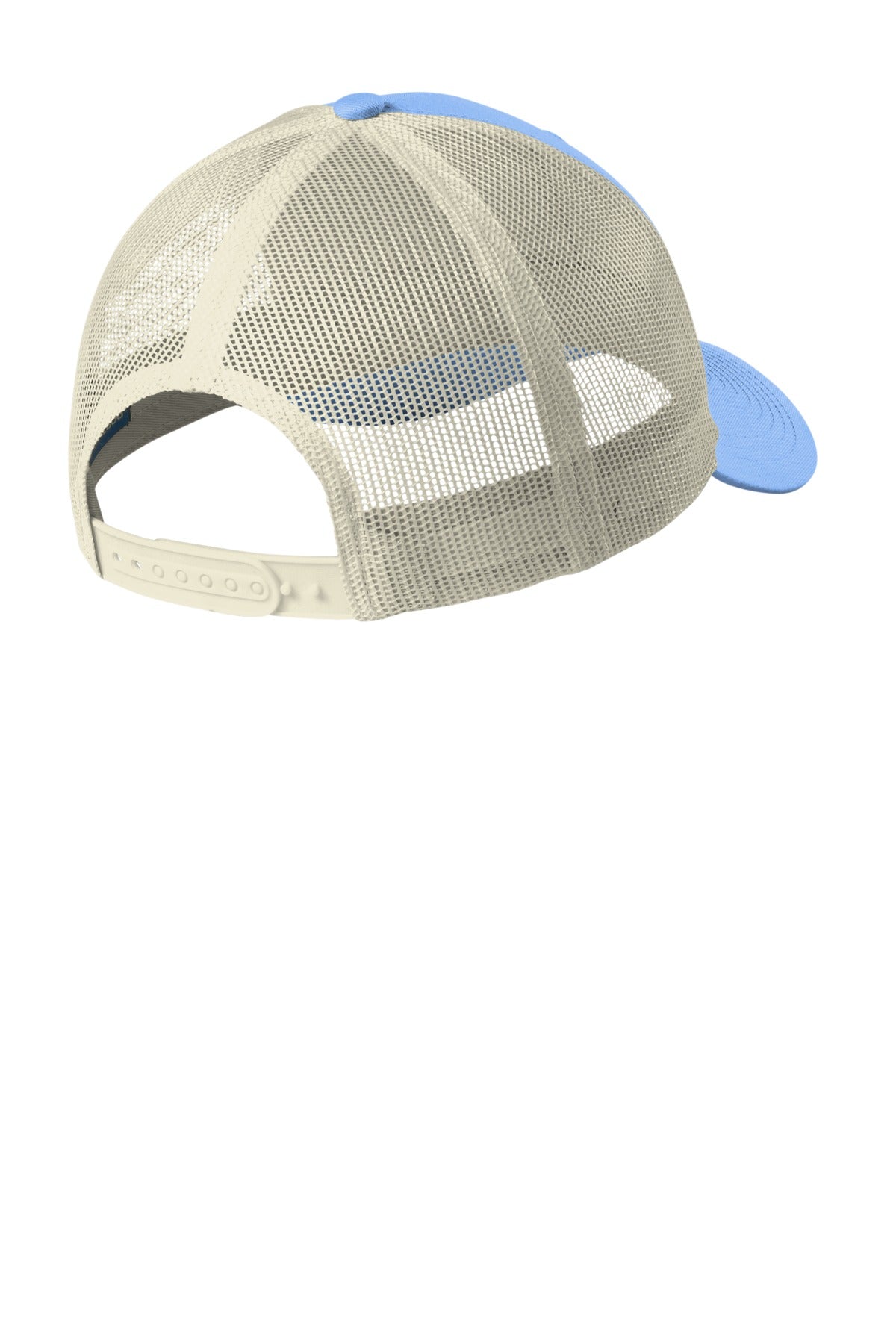 Custom Embroidered Port Authority Caps in Carolina Blue/ Ecru