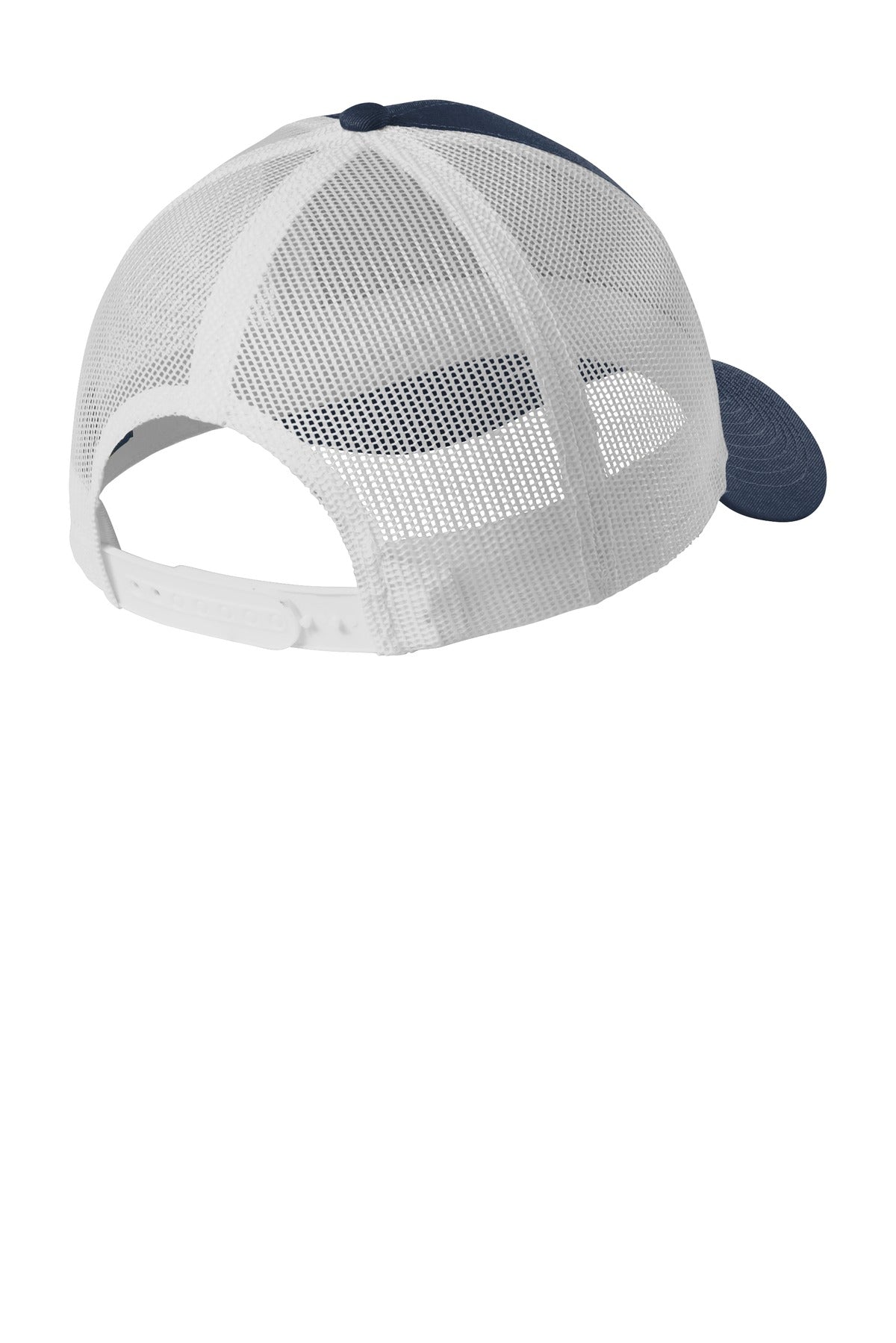 Custom Embroidered Port Authority Caps in Dress Blue Navy Heather/ Silver Mist
