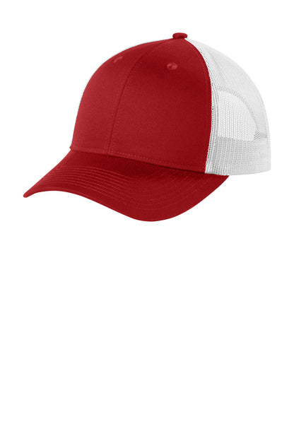 Custom Embroidered Port Authority Caps in Flame Red/ White