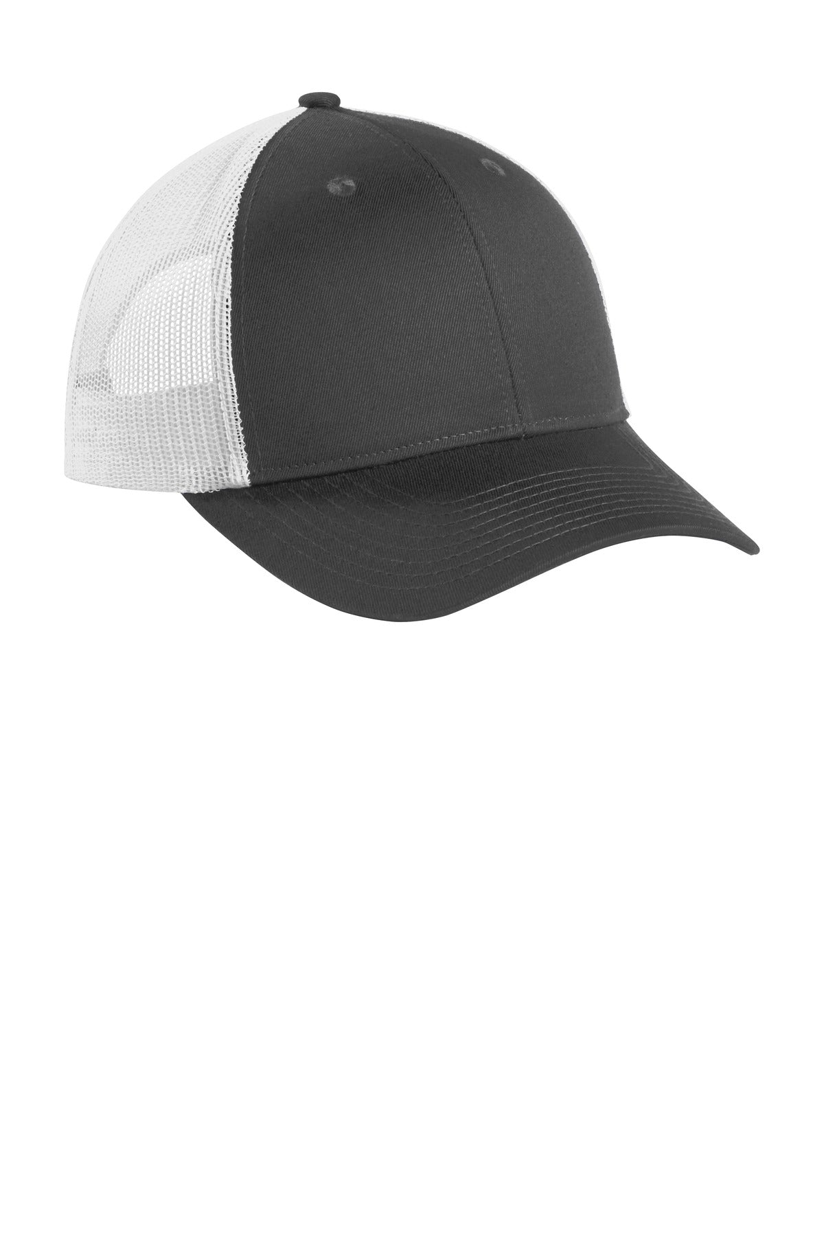 Custom Embroidered Port Authority Caps in Grey Steel/ White