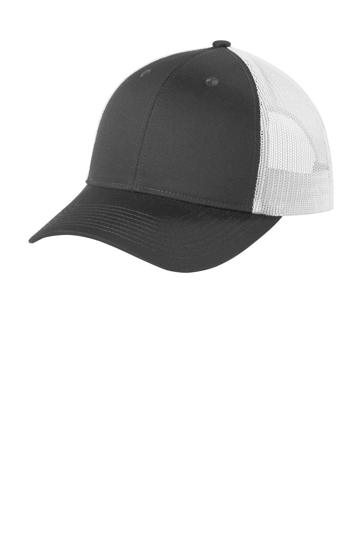 Custom Embroidered Port Authority Caps in Grey Steel/ White