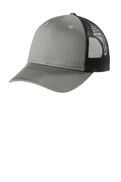 Custom Embroidered Port Authority Caps in Heather Grey/ Black