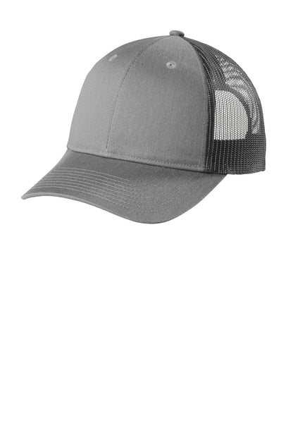 Custom Embroidered Port Authority Caps in Heather Grey/ Grey Steel