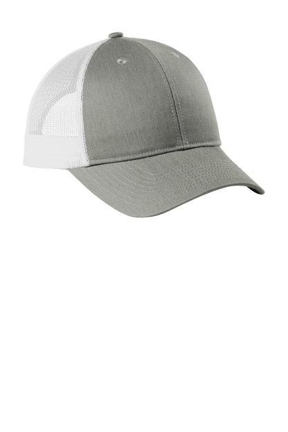 Custom Embroidered Port Authority Caps in Heather Grey/ White
