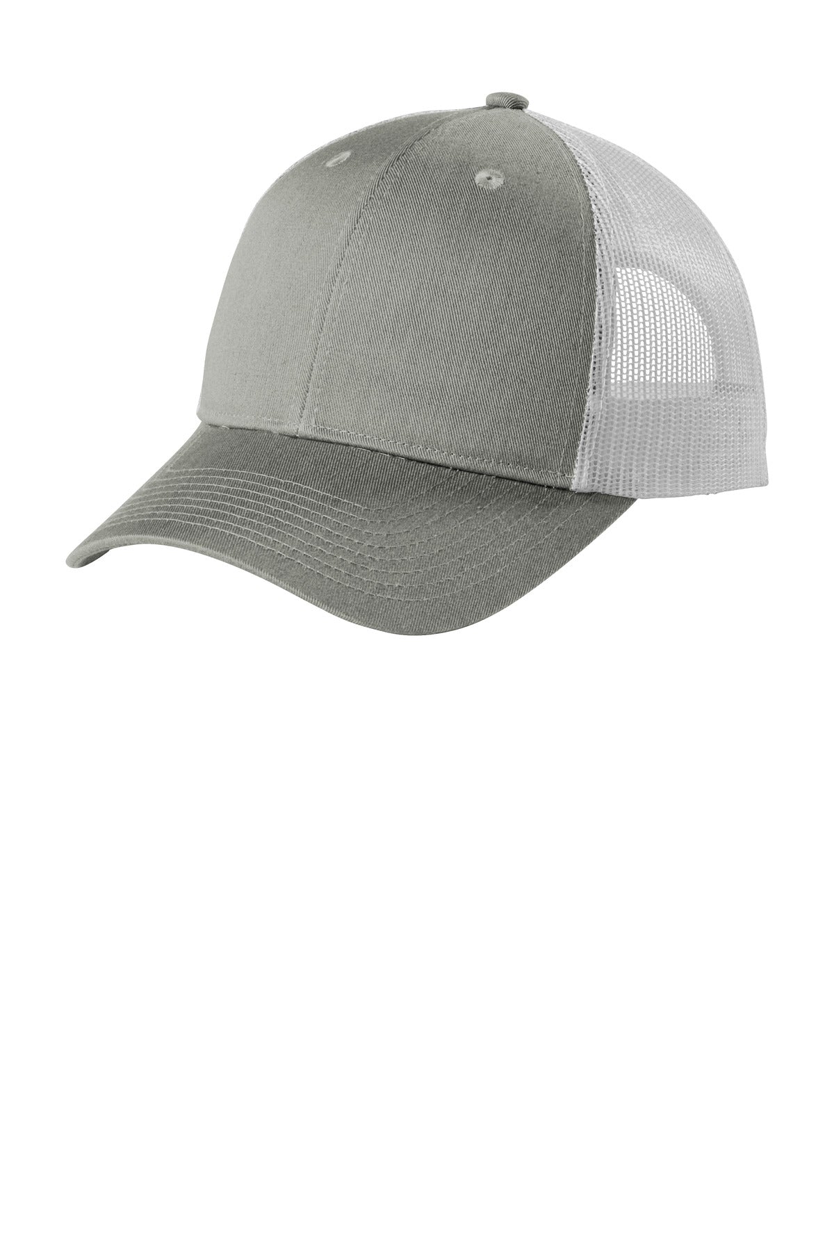 Custom Embroidered Port Authority Caps in Heather Grey/ White