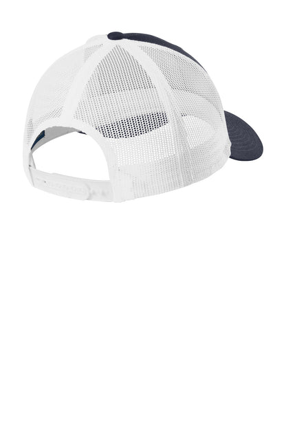 Custom Embroidered Port Authority Caps in Rich Navy/ White